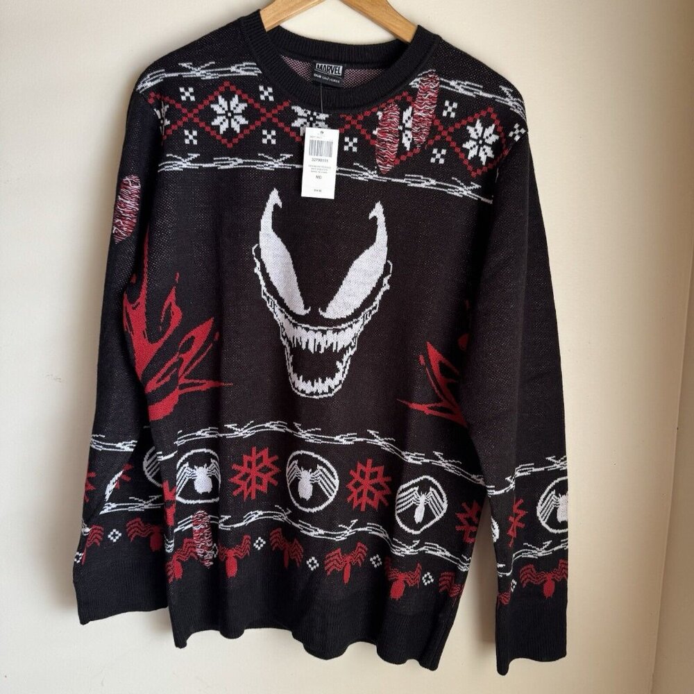 Our Universe Marvel Venom Fair Isle Holiday Sweater Medium NEW